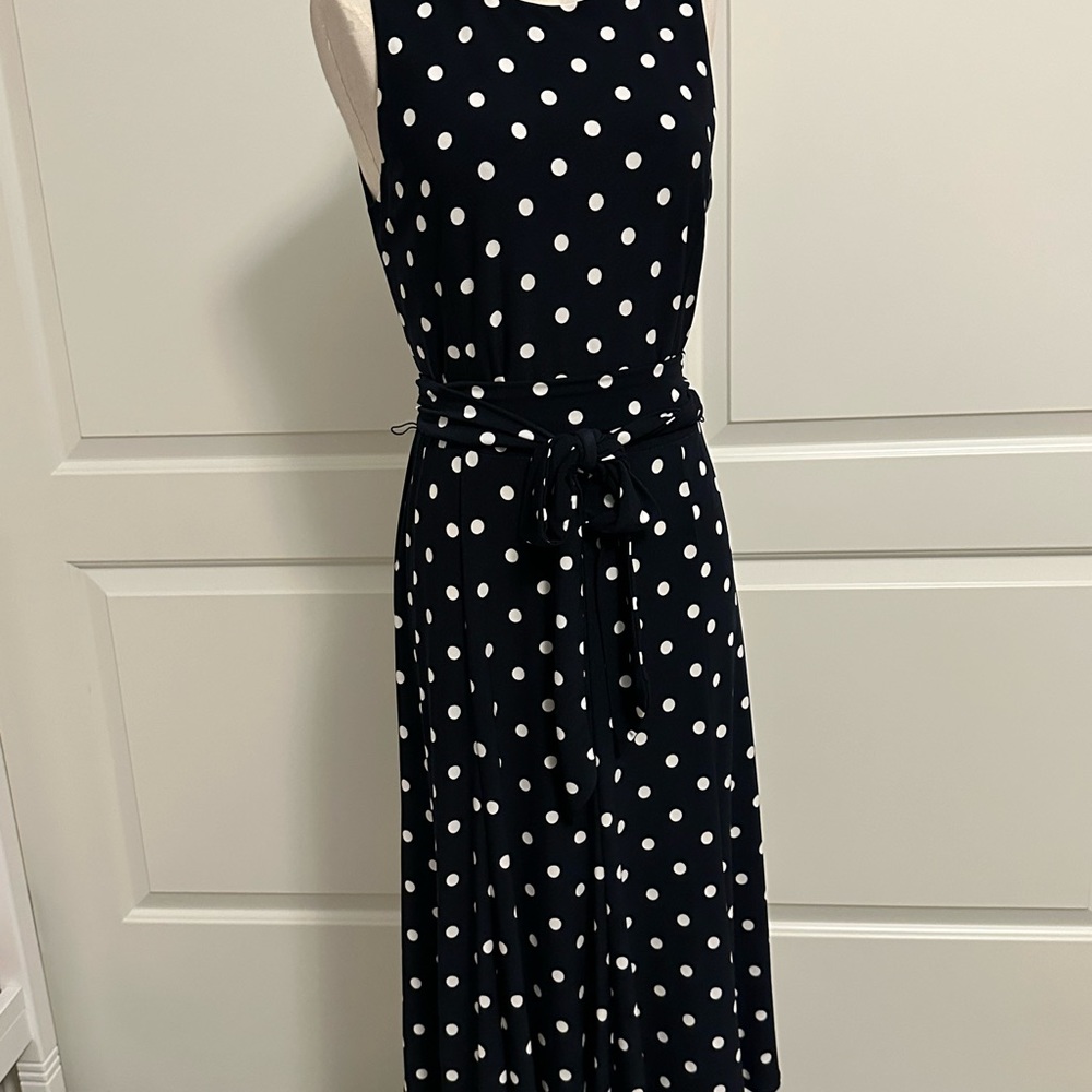 Dark navy,polka dot dress